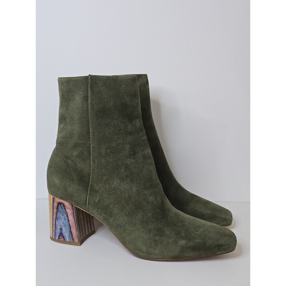 Charlotte Stone Olive Ankle Boots